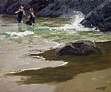 Bathers by a Rocky Coast